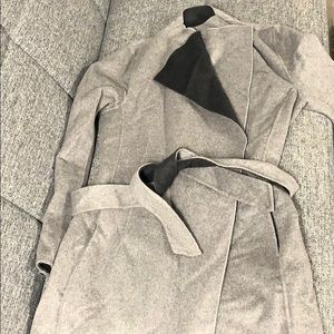 Calvin Klein wool (50%) grey fashion coat